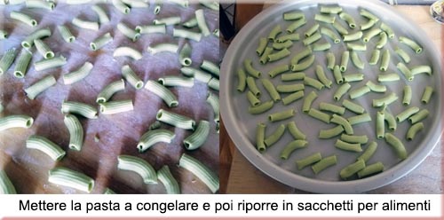 congelare a pasta ai piselli senza glutine